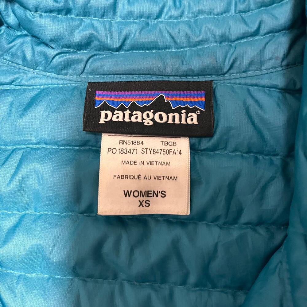 Patagonia Down Shirt Jacket Women XS Teal Blue Packable Puffer 84750 Ultralight - Picture 6 of 9